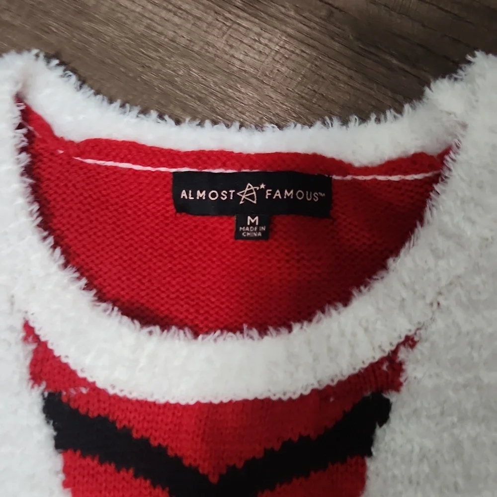 Ugly Christmas Sweater Red and White Women's Sweater - Picture 3 of 3